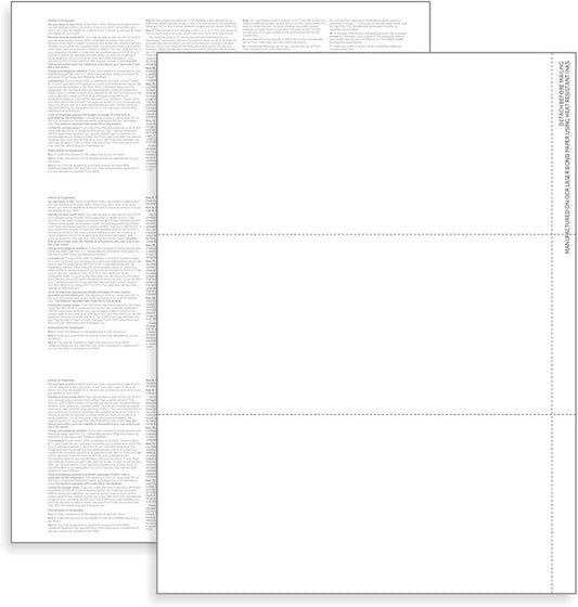 NextDayLabels - W-2 3-Up Employee Tax Forms, Instructions on Back" for 2025, for Laser/Inkjet Printer. Compatible with QuickBooks and Accounting Software ETC. (Pack of 100 Sheets)