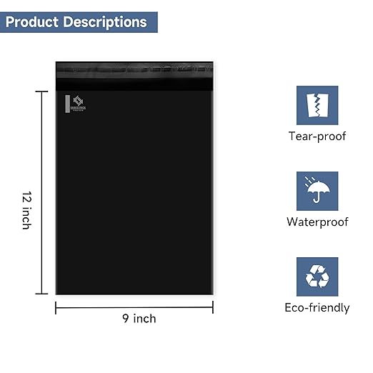 KKBESTPACK 9X12 100 PCS Poly Mailers Shipping Bags for Small Business – Self Sealing Package Envelopes