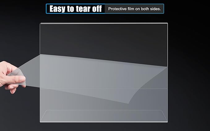 6pack Acrylic Sign Holder Horizontal, 8.5x11 for Picture Frames, L Shape Clear Plastic, Plastic Sign Holder, Table Sign Holder, Unbreakable Menu Holder for Restaurant, Office, School, Store and Home Use