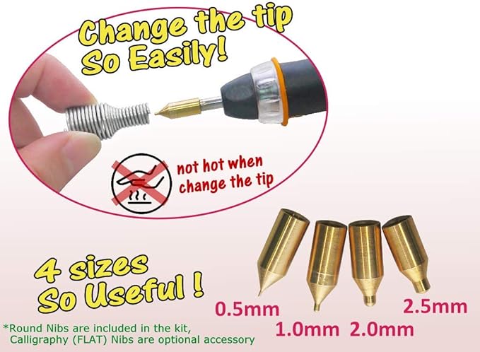 KINGTOOL Hot Foil Embossing Stamping Pen with 6 Rolls Hot Foil Papers, USB Powered (with 4 Nibs) (Blue)