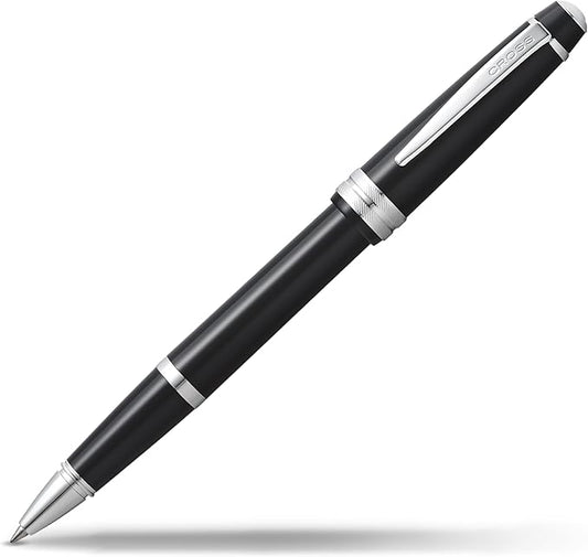 Cross Bailey Light Refillable Rollerball Pen Presented in a Everyday Gift Box - Medium Point, Black Ink, Glossy Black