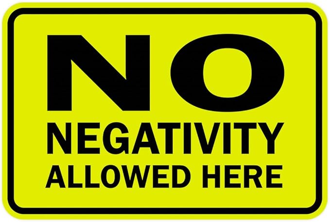 Signs ByLITA Classic Framed No Negativity Allowed Here Sign (Yellow/Black) - Small 10 Pack