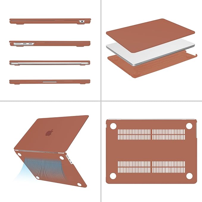 MOSISO Compatible with MacBook Air 13 inch Case 2025 2024 2023 2022 M4 A3240 M3 A3113 M2 A2681, Plastic Hard Shell&Keyboard Cover&Screen Film&Type C for MacBook Air 13.6 inch Case, Garnet Red