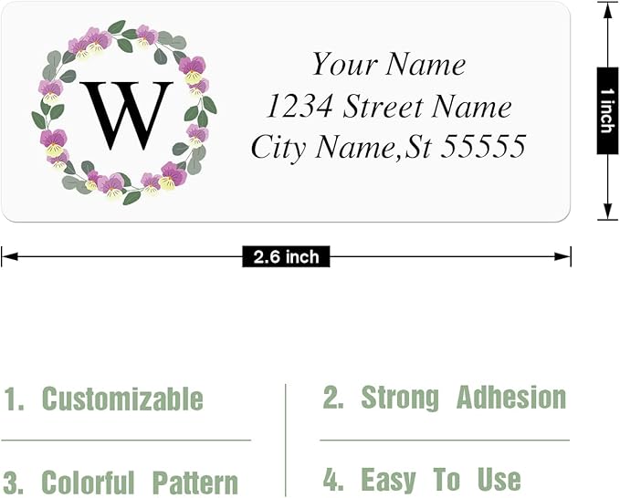 Return Address Labels - Personalized Address Labels, Custom Address Labels with Strong Adhesion, Can Be Used for Box, Paper, Plastic, Glass, Metal (2.6x1 Inch)