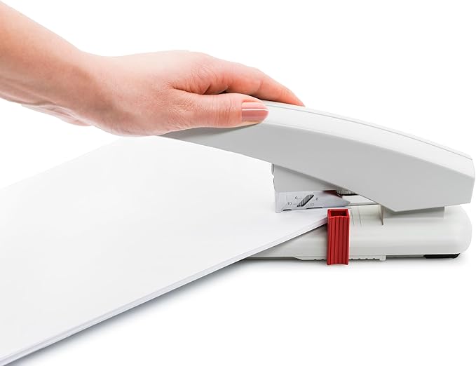 Novus B40 Heavy Duty Stapler, 100 Sheet Capacity, Anti-Jam, 2.25" Stapling Depth w/Adjustable Guide, Staple Bypass, German Engineered (023-0056)