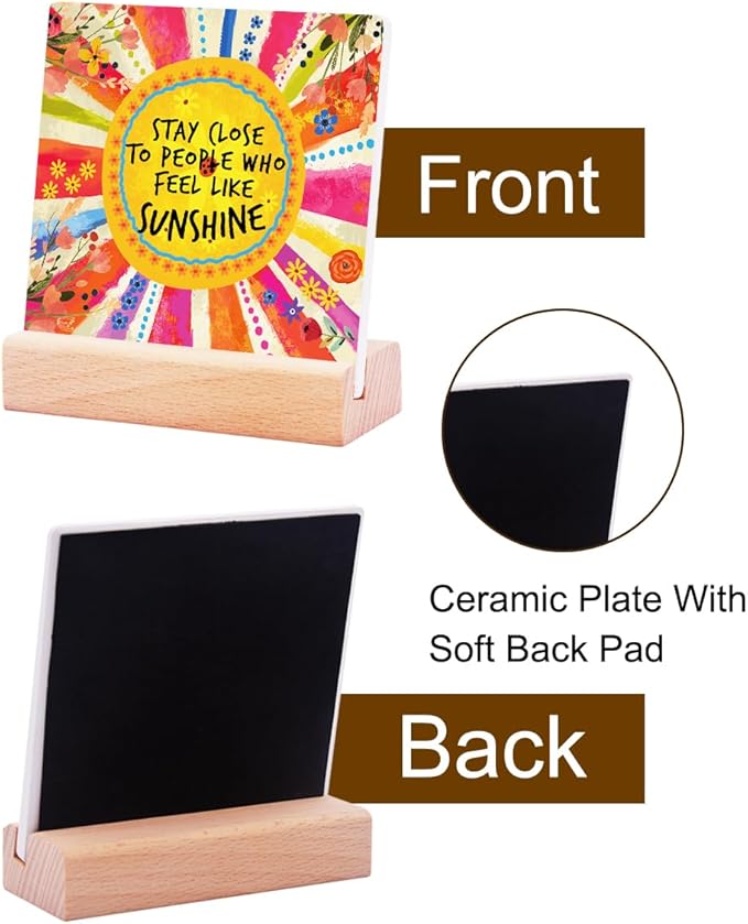 Inspirational Gifts for Teen Girls Women Birthday Christmas-Encouragement Gift Cheer Up Gifts for Friends-Sunshine Desk Decor-Stay Close to People Who Feel Like Sunshine Sign Ceramic Plaque