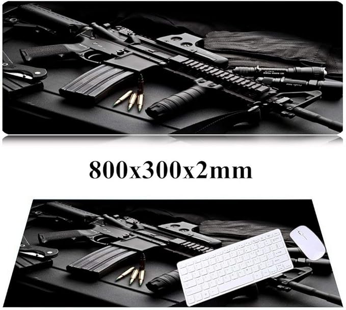 RTGGSEL 31.5x11.8 Inch Non-Slip Long Extended Large Gaming Mouse Pad with Stitched Edges XL Laptops Keyboard Mouse Mat(AK47)