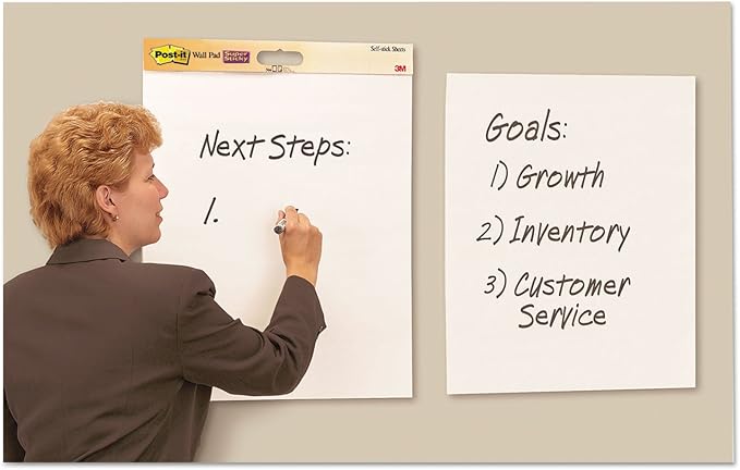 Post-it 566 Self-Stick Wall Pad, 20 x 23, White, 20 Sheets, 2-Pack