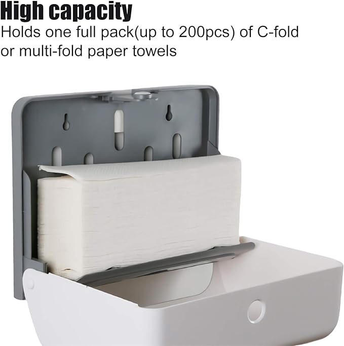 AILELAN Paper Towel Dispensers, Commercial Toilet Tissue Dispensers Wall Mount Paper Towel Holder Multifold/C-Fold Paper Towel Dispenser for Kitchen and Restroom Decor (White)