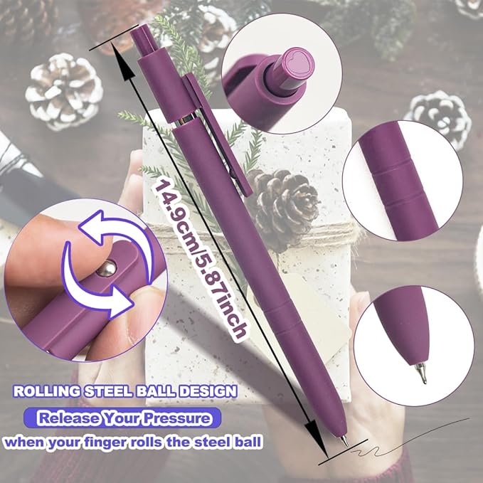 ELANE 6 Pcs Colorful Gel Pens,0.5mm Fine Point Quick Dry Black Ink Pen for Journaling Note Taking Writing, High-End Series Pens for Gifts for Doctor Nurse Teacher Students (Vintage-6pcs)