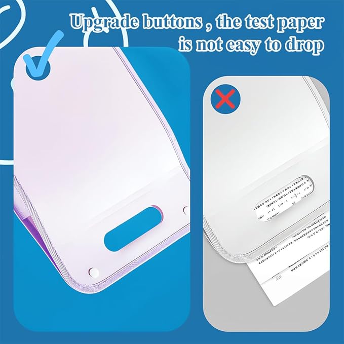 M&G Expanding File Folder 13 Pockets Accordion File Organizer with Labels, Portable Document Receipt Organizer Hold A4 Letter Size Paper, Waterproof Folder for Schoolbag Office Supplies (Purple)