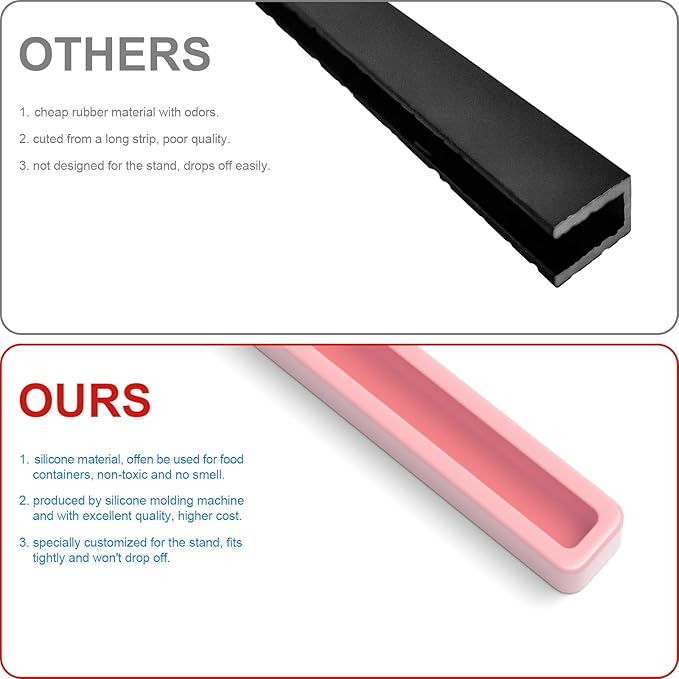 WINFFOR Comfortable Computer Keyboard Stand - Ergonomic Keyboard Riser Acrylic Tilted Keyboard Holder for Easy Typing&Working at Home Office - Fits All Keyboard Sizes - 17'' Wide (Lightpink)