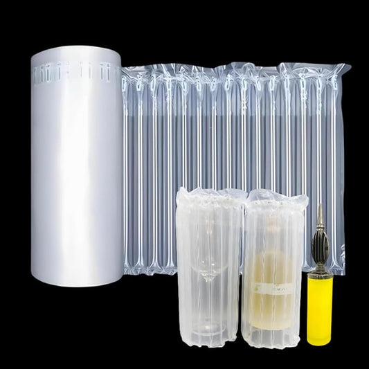 Large Wide Bubble Cushion Wrap for Packing 262 Feet Space Saving Inflatable Air Pillows for Shipping Moving Heavy Duty Packing Supplies for Fragile Items with Pump, Bottle Packaging Material