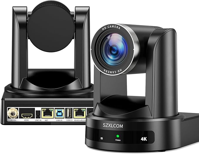 4K PTZ Camera with 20X Optical Zoom & AI Auto Tracking, HDMI/SDI/USB3.0/RJ45 Multi-Interface for Live Streaming, Video Conference & Church Events, vMix/Zoom/OBS Compatible