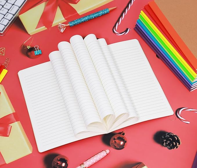 12 Pack Notebooks Lined Journal Bulk Writing Diary Planner with Thick Paper, 60 Pages, 30 Sheets, 8.3x5.5 inch for Home, Office or School Supplies, A5 Kraft Notebook