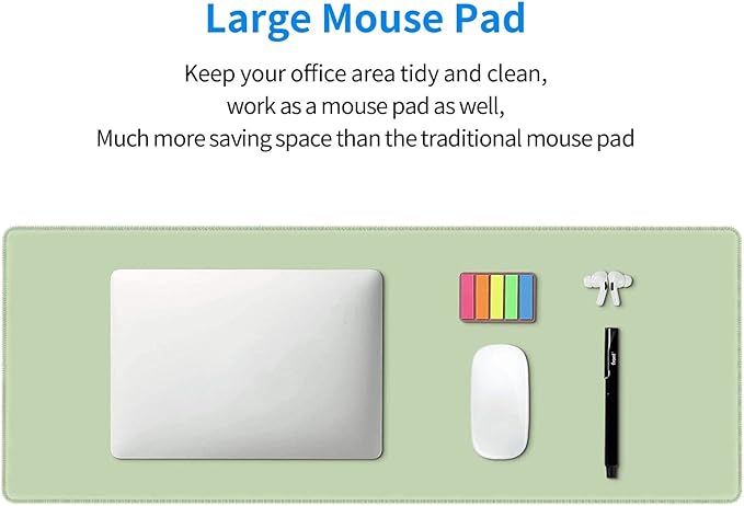 Green Extended Large Gaming Mouse Pad XL 31.5"x11.8" Non-Slip Rubber with Stitched Edges, Long Desk Mat Computer Laptop Writing Mat for Desktop Office Home