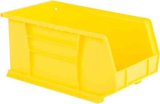 Hudson Exchange 15" x 8" x 7" Plastic Stackable Storage Bin and Hanging Container (Yellow, 1 Pack)