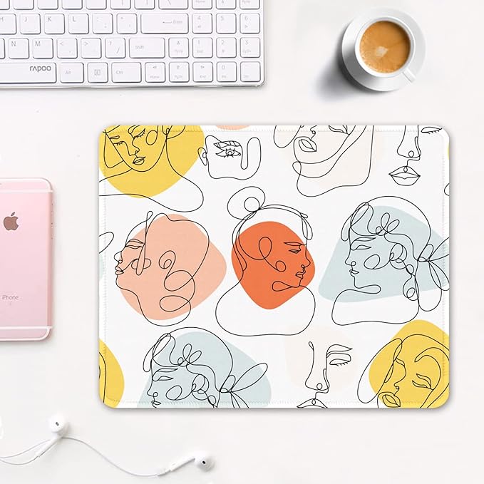 Auhoahsil Mouse Pad, 12 x 10 in Thick Rubber Premium-Textured Non-Slip Stitched Edges Waterproof Square Mouse Mat with Cute Pattern for Gaming Work Computer Office, Larger, Sad Girls