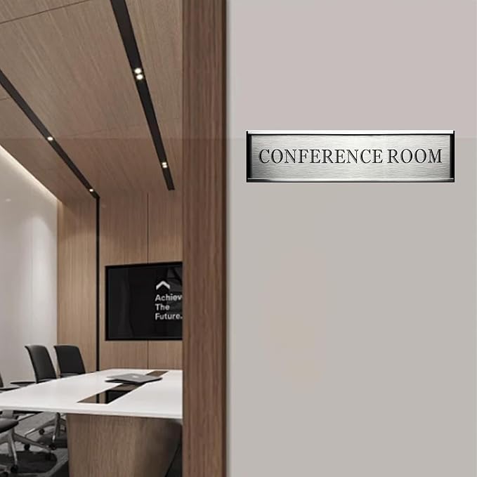 Personalized Name Plate for Door or Wall, 2 * 10 inch Custom Office Aluminum Door Name Plates with Two Lines Custom Text, Office Gifts for Coworkers Boss Teacher, Employee Appreciation Gifts