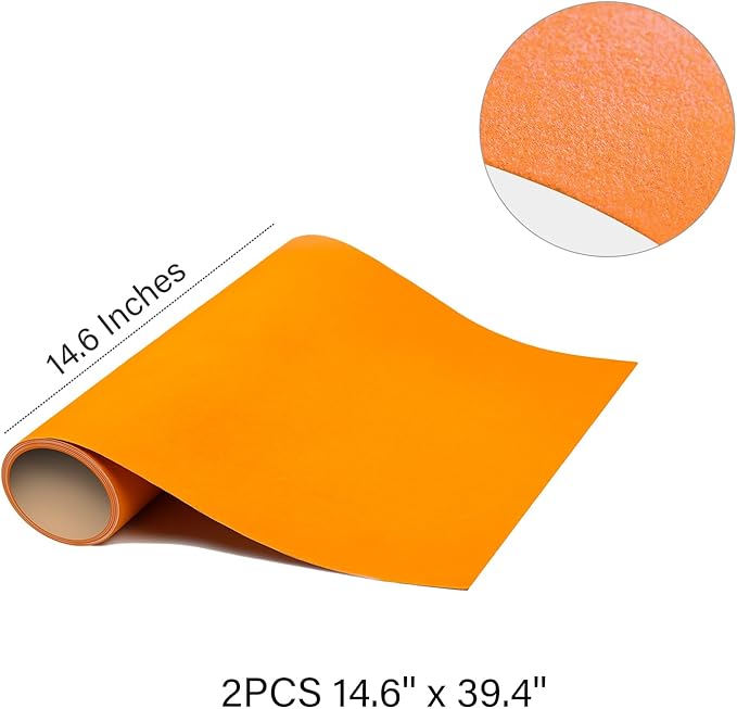 2PCS Self Adhesive Felt Sheets, DIY Felt Adhesive Sheet for Art & Crafts, Peel and Stick Felt for Drawer/Jewelry Box Felt Liner, Solid Color Felt Wallpaper (14.6" x 39.4", Yellow)