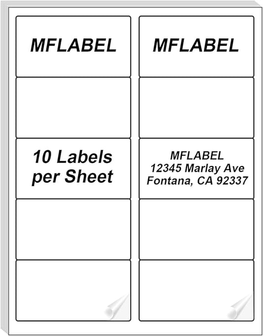 MFLABEL 2x4 Address Labels, 25000 Sheets, FBA Compatible, 2" x 4" Inkjet/Laser Printer Labels