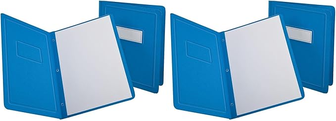 Oxford Title Panel and Border Front Report Covers, Light Blue, Letter Size, 25 per Box, (52501EE) (Pack of 2)