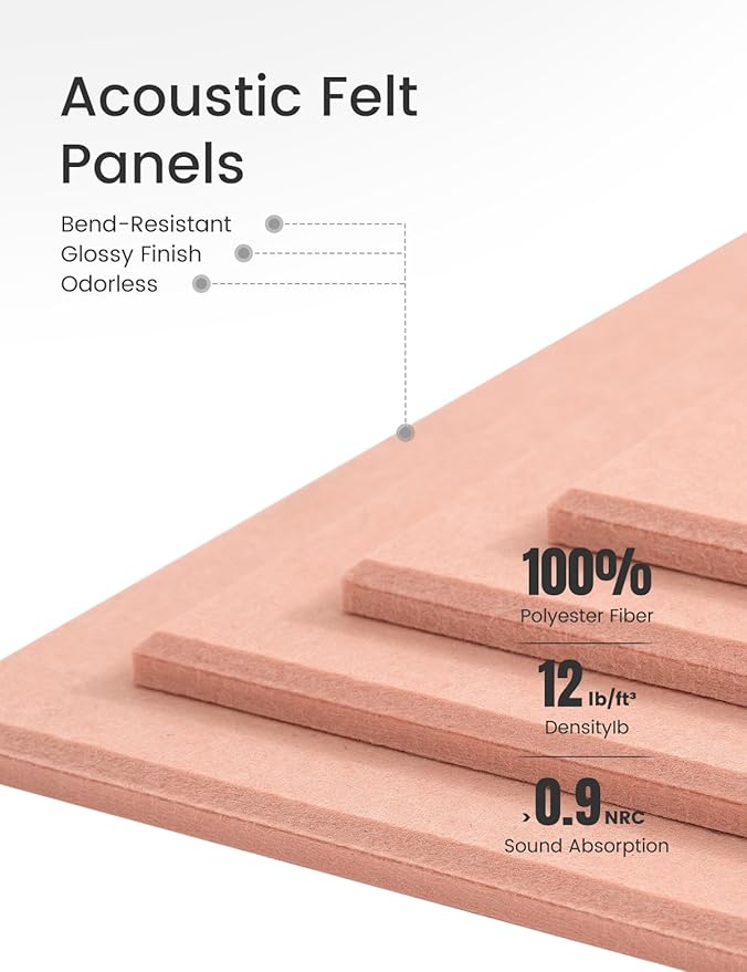 Large Felt Bulletin Board 36" x 24" Cork Board Alternative-6 Pack with 40 Safe Removable Adhesive Tabs, Cork Boards for Walls Cork Board for Home Office Classroom Pin Board - Coral