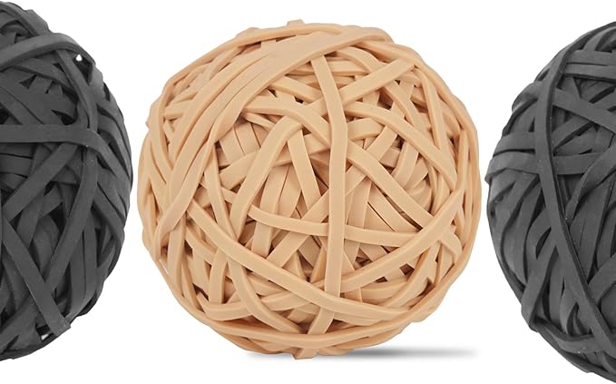 Rubber Band Ball #33 black rubber bands Light brown 2 Pack ball About 260pcs elastic Bands for Office School Home Strong Elastic Band Loop Office Supplies