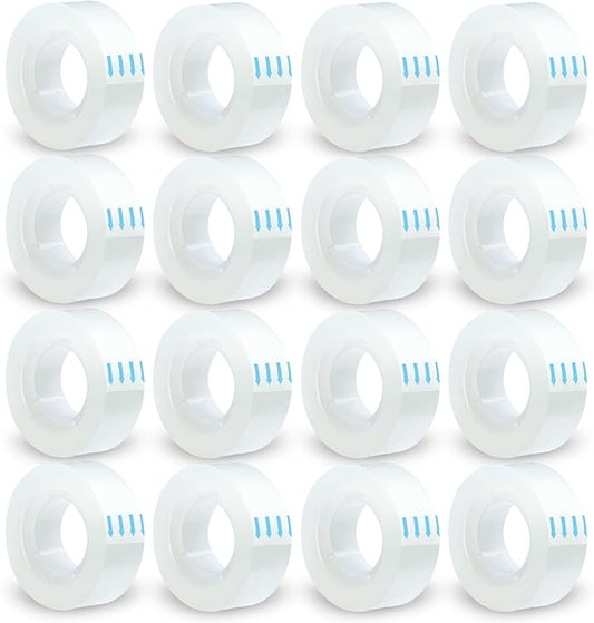 Transparent Tape Refill - Tear by Hand, 3/4" x 1000 inches, 16 Clear Tape Rolls for Dispenser, Back to School Supplies