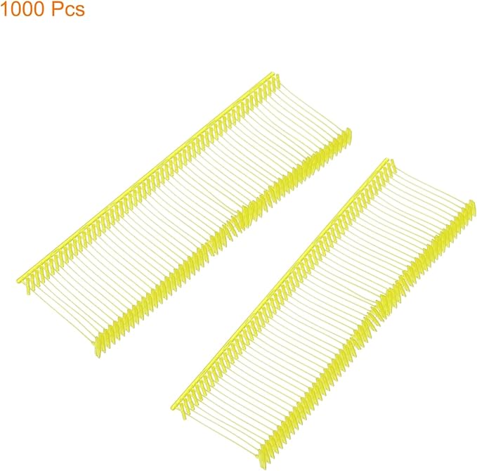 MECCANIXITY Standard Tagging Fasteners,Plastic Regular,Standard Label Gun Price Tagging Barbs for Garment Price Tag Label Tagging Barbs 25mm/1 Inch,Pack of 1000 Yellow