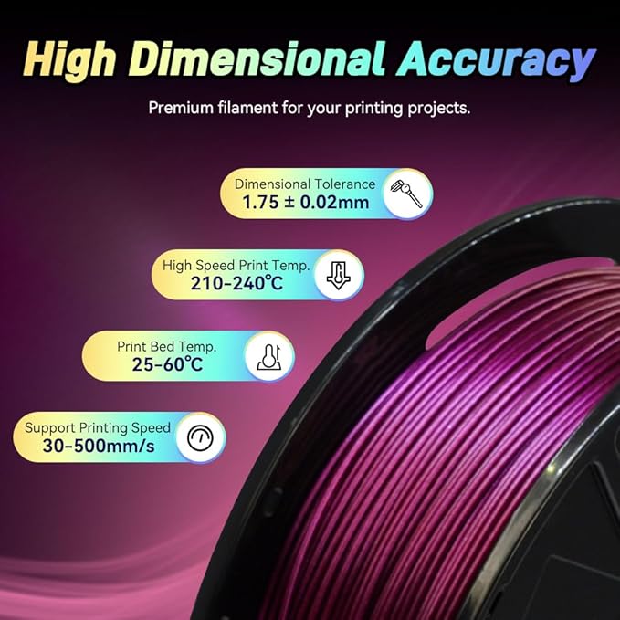 FLASHFORGE Chameleon Rapid PLA Filament 1.75mm Abyssal Rede, PLA Color Shift High Flow Speedy 3D Printer Filament, Max 500mm/s Fast Printing, Display Shimmering Effects from Various Angles and Light