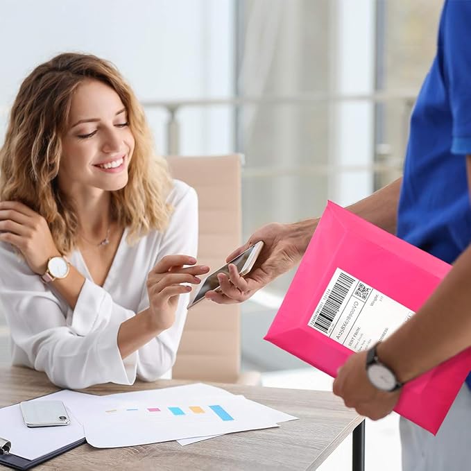 UCGOU Poly Mailers 14.5x19 Inch Hot Pink 200 Pack Large Shipping Bags #7 Strong Thick Mailing Envelopes Self Sealing Adhesive Waterproof and Tear Proof Shipping Bags for Clothes