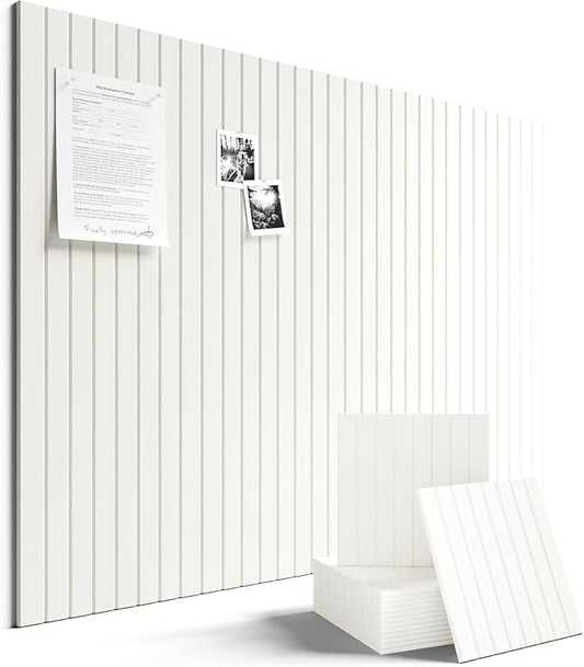 Large Felt Bulletin Board 48" x 36" Cork Board Alternative-12 Pack with 70 Safe Removable Adhesive Tabs, Cork Boards for Walls Cork Board for Home Office Classroom Pin Board (Milky White)