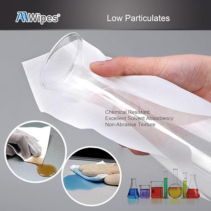 AAwipes Cleanroom Wipes 6" x 6" (Bag of 150 Pcs, Grade A, 68 GSM) Lint Free Wipes Cellulose/Polyester Wipers for Lab, Electronics, Pharmaceutics, Electronics, Printing (NW06806-150)