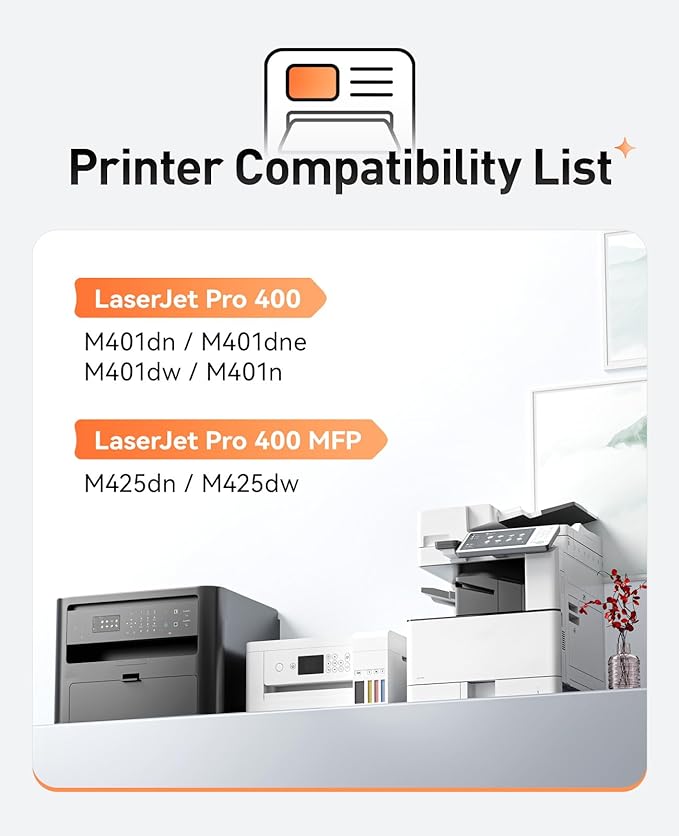 80A Black Toner Cartridge 2-Pack High Yield Replacement for HP 80A CF280A 80X CF280X Compatible for HP Laserjet Pro 400 MFP M425dn M425dw M401dn M401dne M401dw M401n 400 M401 M425 Series Printer Ink