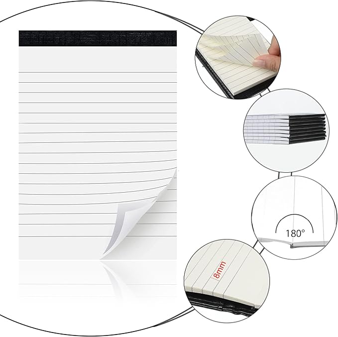 8 Pack Note Pads 3 x 5 Inch small notepads for Business Office Legal Pads, White Small Notepads Writing Pad Mini Notepad with 30 Sheets Lined Paper in Each Note pad