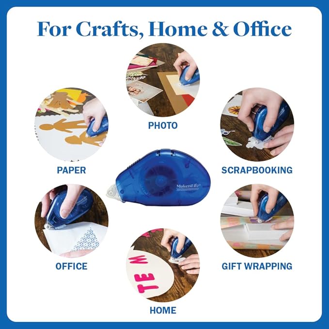 Double Sided Adhesive Tape for Crafts. Repositionable DOTS. (5 Pack)