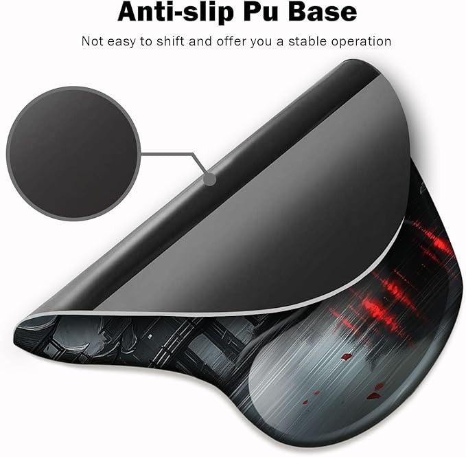 Ergonomic Mouse Pad with Wrist Rest,Gaming Mouse Pad with Wrist Support,Funny Mouse Pads for Desk,Computer Mousepad with Non-Slip Pain Relief PU Base,Cute Office Desk Accessories,Full Moon