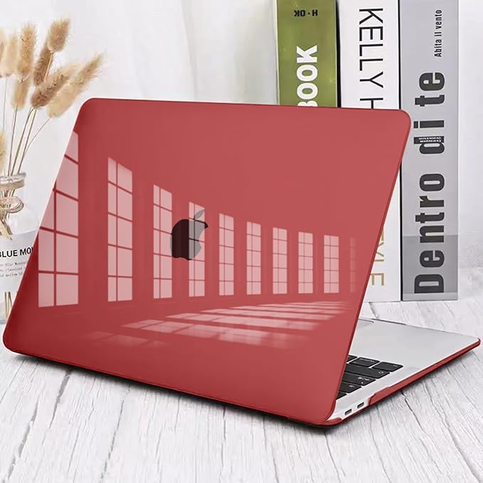 Compatible for MacBook Pro 13 inch Case with Touch Bar M2 M1 Chip 2022-2016 A2338 A2289 A2251 A1706 A1989 A2159, Crystal Plastic Hard Shell Case Keyboard Skin Screen Film Dust Plug, Burgundy