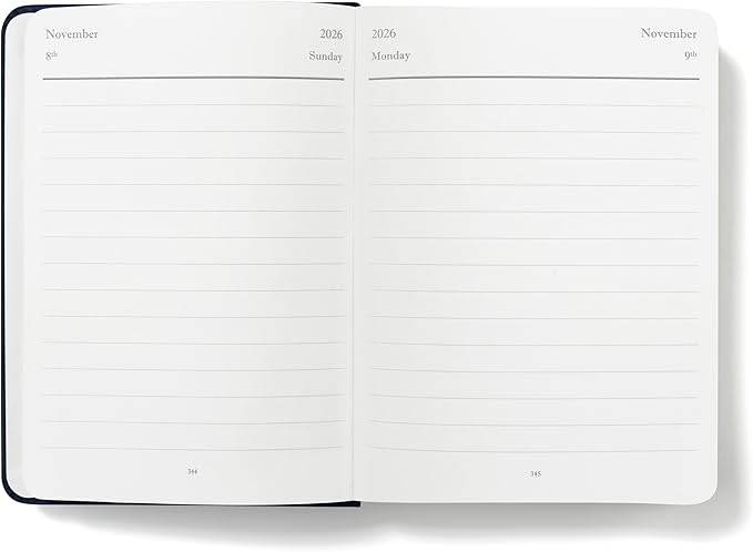 Wykeham's Executive 2026 Daily Journal Planner – US Public Holidays & Format – Customization Available (Royal Blue, A6)