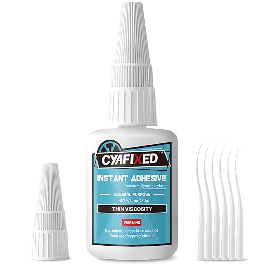 Super Glue Liquid, Instant Clear Cyanoacrylate Thin Viscosity Adhesive, Food Safe CA Glue for Shoe Sole Repair Leather Ceramic Plastic Glass Metal Wood Aquarium Porcelain Rubber Pottery Model Craft