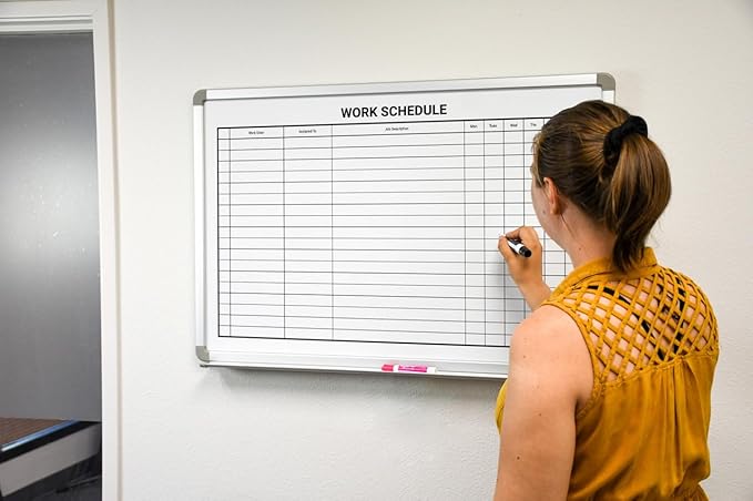 Work Schedule Whiteboard 48" x 36"