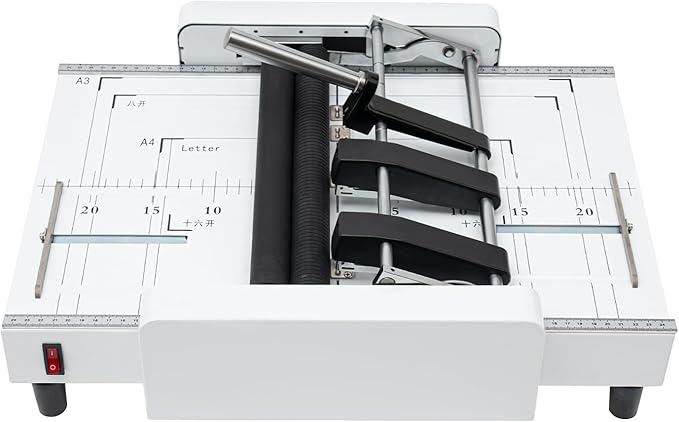Booklet Maker A3 Paper Folding Binding Machine, MAX 11.7"×16.5" Paper Folder Stapler Machine, 2 in 1 Multifunctional Automatic Book Maker Stapling Machine for Schools Print Stores Offices Factory