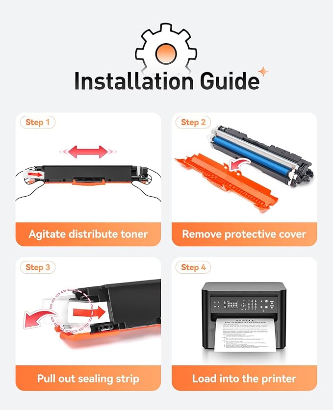 130A Toner Cartridge Set（4-Pack Black Cyan Yellow Magenta） High Yield Replacement for HP 130A CF350A CF351A CF352A CF353A Compatible with HP Color Laserjet Pro MFP M176n M177fw Printer Ink M176 M177