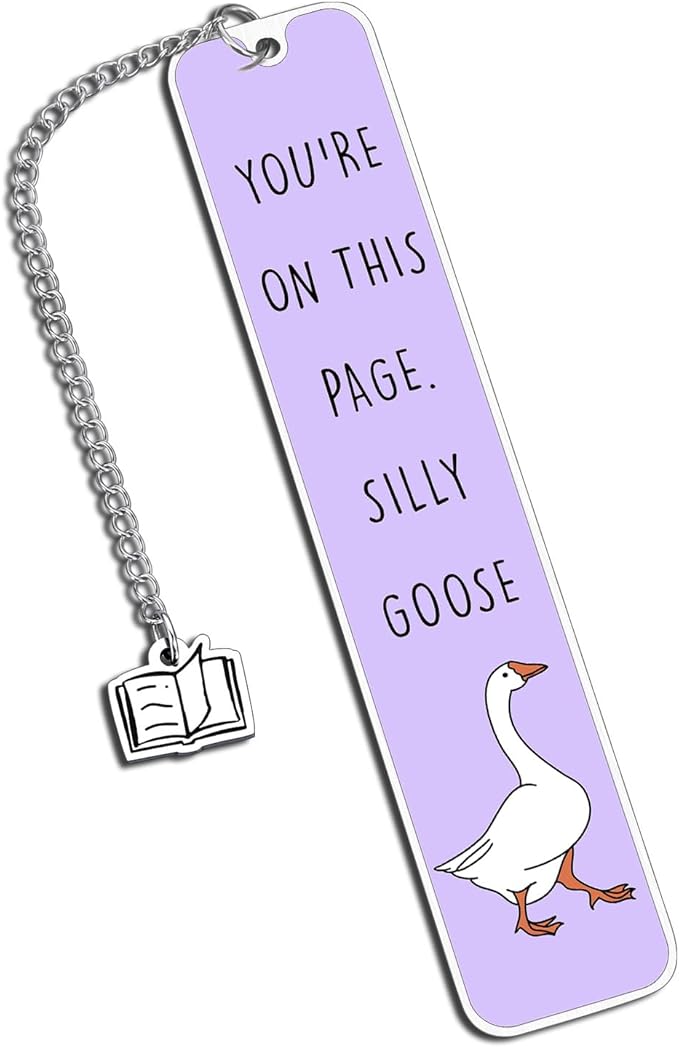 Funny Bookmarks - Cute Silly Goose Bookmarks for Women Men, Funny Book Marks for Reading Women Adults, Stocking Stuffer for Kids Teens, Christmas Birthday Silly Goose Gifts for Book Lovers Bookish