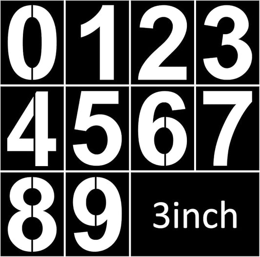 3 Inch Number Stencils Plastic Number Stencils Reusable Digital Painting Templates for Cake Stencil Address Painting Stencil Templates