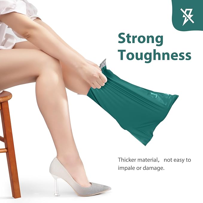 Fuxury 500 Pcs Poly Mailers 14.5x19 Inch, Bulk Shipping Bags for Clothing, Strong Adhesive Shipping Envelopes for Small Business Suppliers,Waterproof Mailers Poly Bags Mailing Envelopes Green