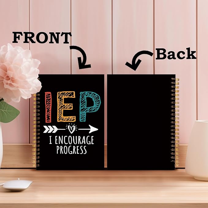 SNNDER IEP Special Education Teacher Gifts Notebook Journal, IEP Teacher Must Haves, IEP I Encourage Progress Hardcover Spiral Notebooks 5.5x8.3 Inch