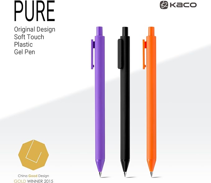 Kaco PURE Gel Pens Assorted Color Ink 20 Pieces 0.7mm, Medium Point, Aesthetic Cute Stationery Pens for Journaling Note Taking Pens