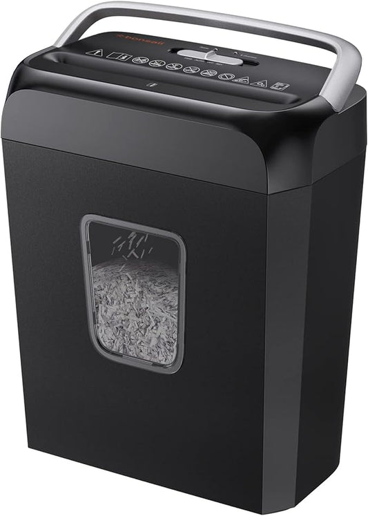 Bonsaii Paper Shredder, 3.4 Gals Wastebasket, 5-6 Sheet Crosscut Shredder for Home Use